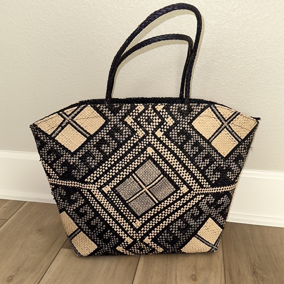 EUC Wicker Woven Straw Purse Handbag Beach Tote Bag - Picture 11 of 13